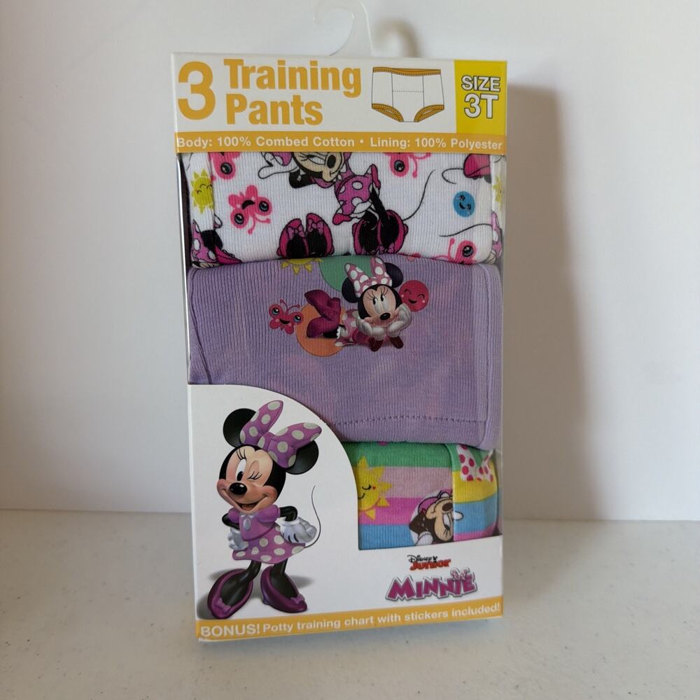 New Disney Junior Toddler Girl Minnie Mouse Training Pants Size 3T